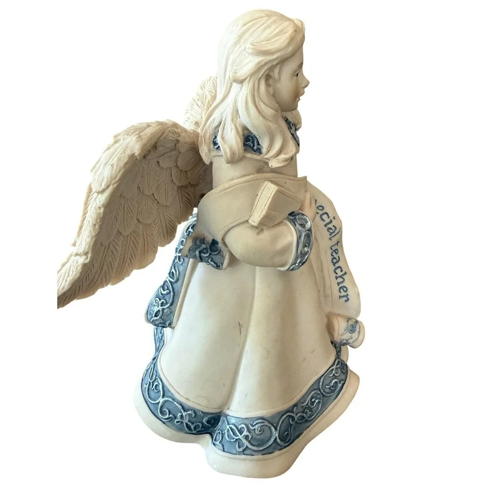 Vintage Sarah's Angels Judith Teacher Figurine 2004 Mindspring Studio Blue Angel